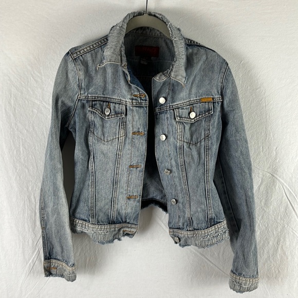Small Buffalo David Bitton Acid Washed Denim Jacket - Picture 1 of 4